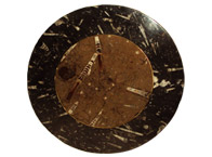 Table ronde en marbre marron et noir
